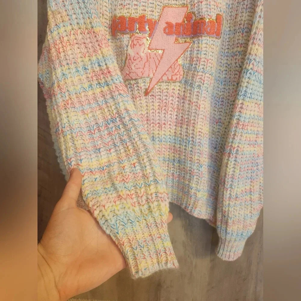Judith March Colorful Party Animal Knit Sweater Women's Medium - Picture 4 of 8